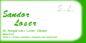 sandor loser business card